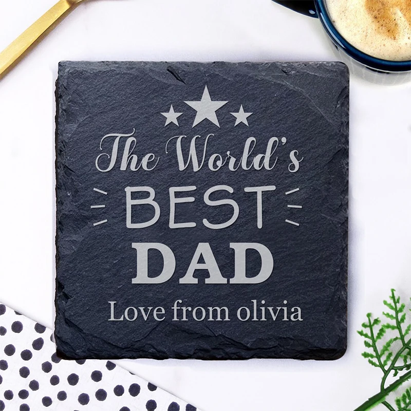

Personalised Slate Coaster Dad Gifts Coasters Gift for Him Family Husband Grandpa Funny Coasters for Christmas Father's Day
