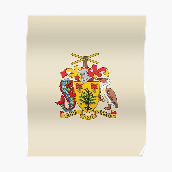 Герб Барбадоса и национальный Em плакат художественный декор современная