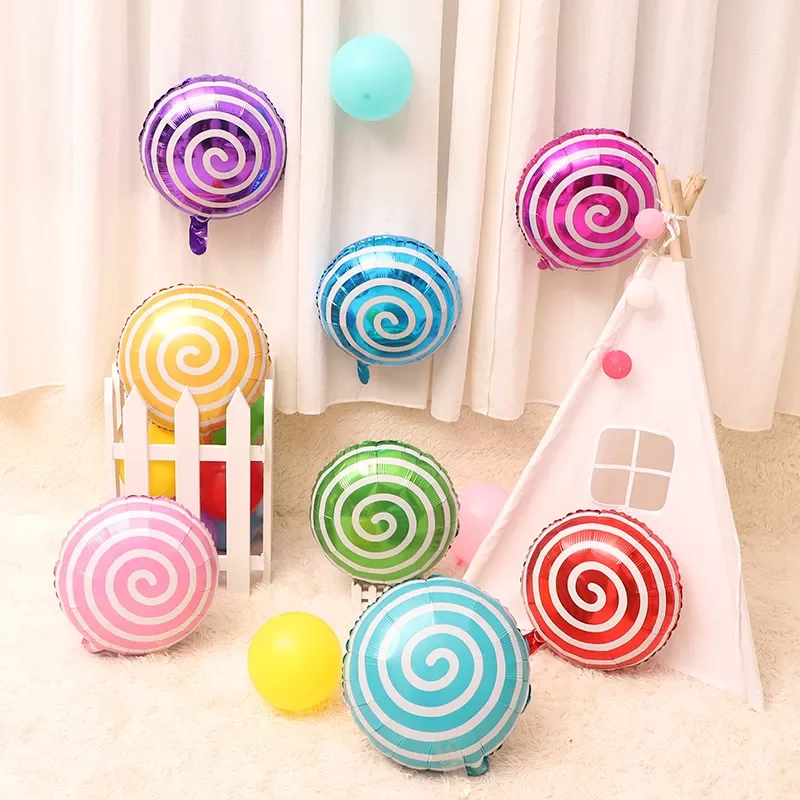 

12pcs/set Colorful Candy Foil Balloons Lollipop windmill Helium Balloon Birthday Party Decoration Baby Shower kids Inflated toy