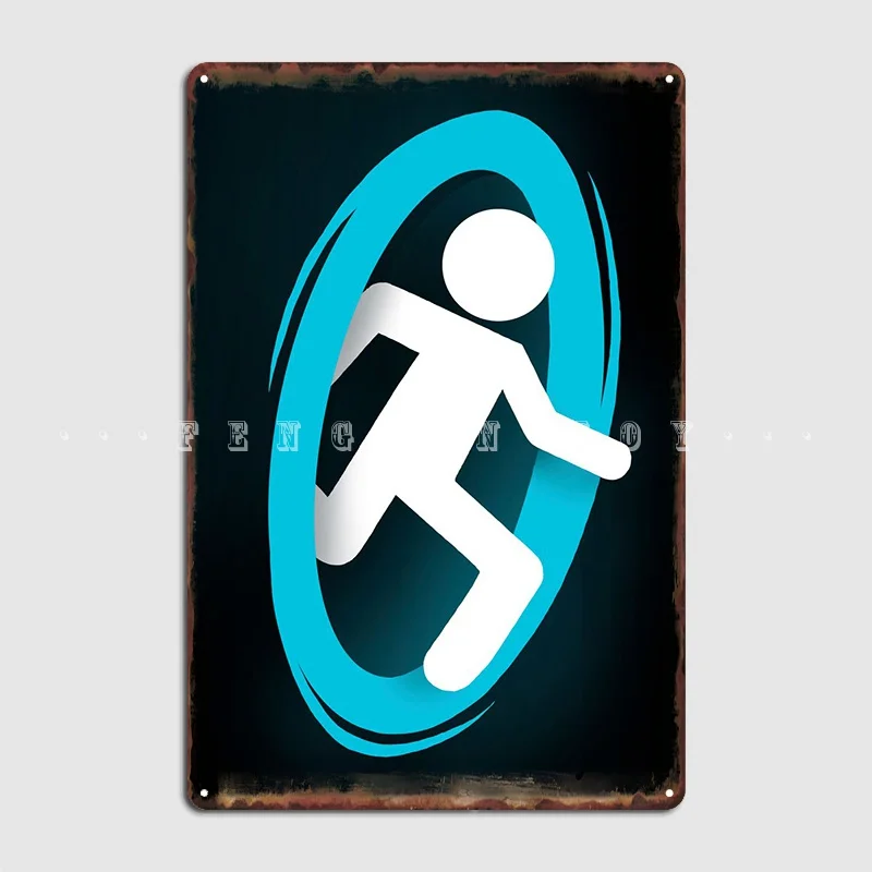 

Portal Blue Metal Plaque Poster Wall Plaque Club Garage Club Create Tin Sign Poster