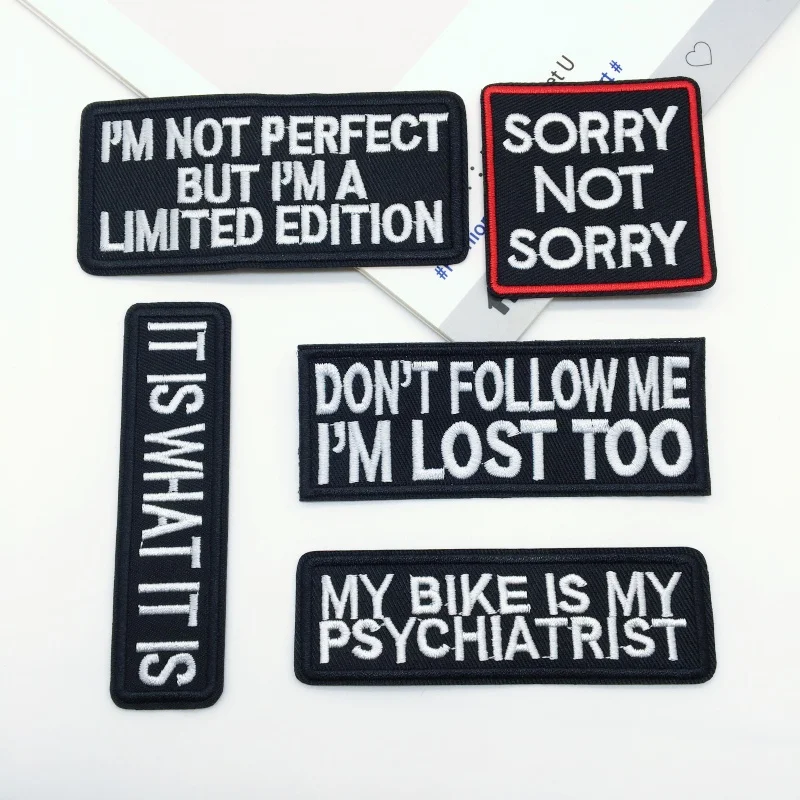 5 шт. нашивки с текстовой вышивкой букв НЕ ПОЛУЧИТЕ МЕНЕ я ПРОСТОЙТЕ TOO. Аппликация