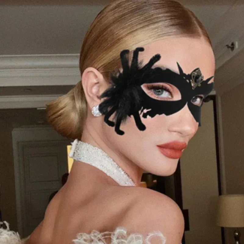 Косплей-маска на Хэллоуин черный паук мрачный жнец мяч половина лица мужская