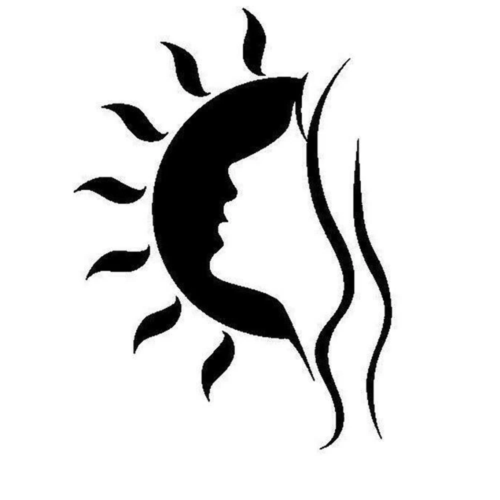 

Sun With Face Tattoo Car Window Bumper Sticker Vinyl Decal Bumper Car Window Laptop Car Stylings Pegatinas Para Coche K145