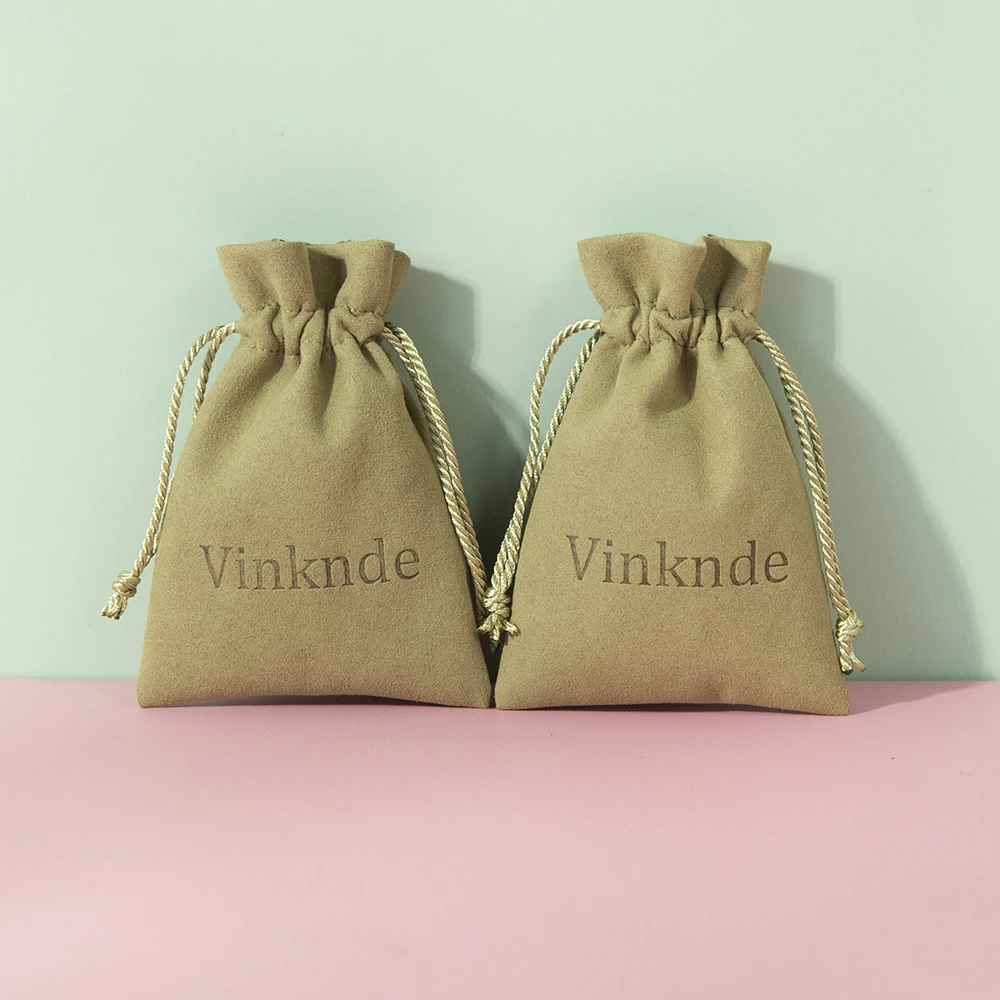 Microfiber Jewelry Small Gift Bags 8x10cm 9x12cm 10x15cm Custom logo Drawstring Packaging Storage Pouch Wedding Favor Business