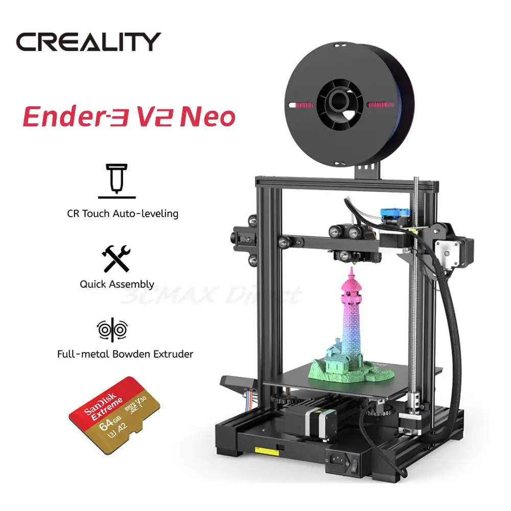 

3D-принтер Creality Ender-3 V2 Neo, 32-битная Бесшумная материнская плата, автоматическое выравнивание, полностью Металлическая экструзия, возобновлен...