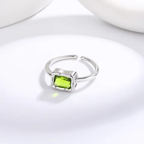 Стерлинговое серебро 925 пробы с квадратным цирконом ​ ​ Регулируемые кольца для женщин, роскошные свадебные украшения, дропшиппинг