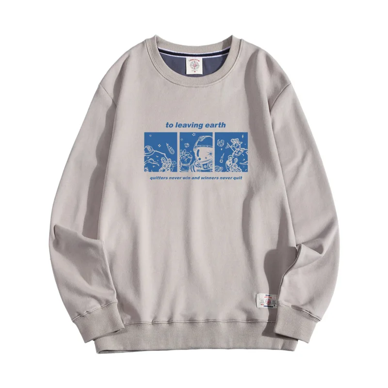 

Осенне-зимний новый свитер простой печати Круглый Вырез Свободный Японский ретро тренд свитер пуловер с длинным рукавом осенняя одежда