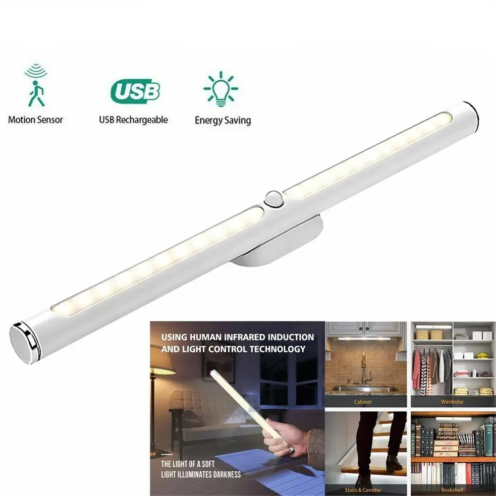 

22 Led Closet Lights 6500k Usb Rechargeable Energy-saving Super Bright Motion Sensor Under Cabinet Lamp