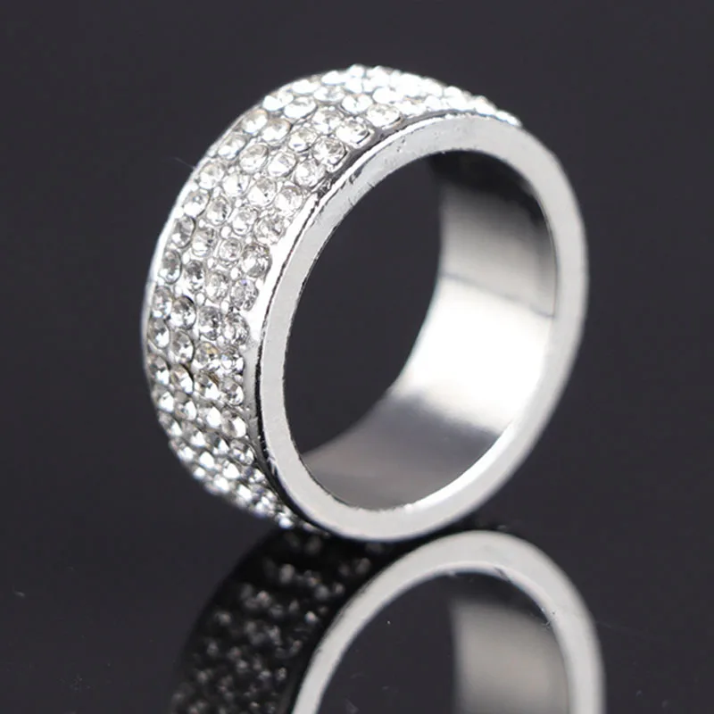 

Japan and South Korea New Fashion Luxury Row Diamond Ring Shiny Crystal Zircon Women's Wedding Ring Engagement Jewelry