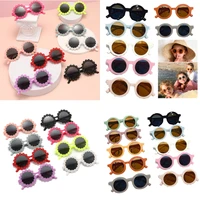 round sunglasses for kids children cute flower sunglasses girls boys sport shades glasses uv400 outdoor sun protection eyewear