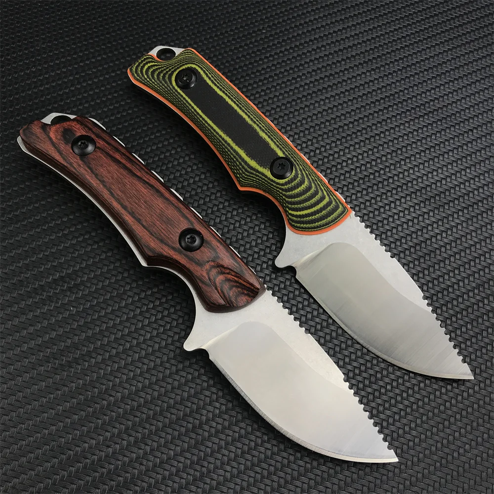 

15017 Hunt Saddle Mountain Skinner Fixed Knife S30V Satin Blade Wood/Orange G10 Handle Outdoor Tactical Defense Survival Knife