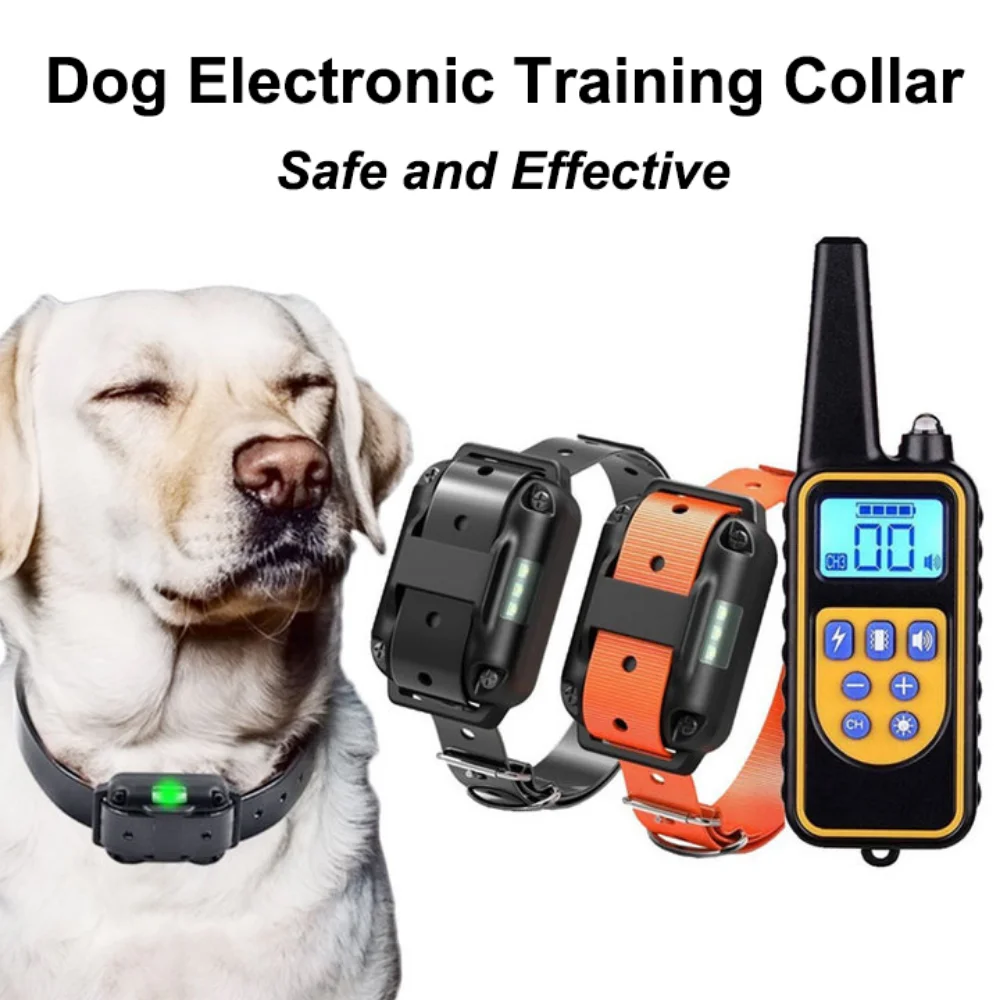 

Dog Training Collar Waterproof Electric Pet Remote Control Rechargeable Dogs Trainer Bark Arrester with Shock Vibration Sound