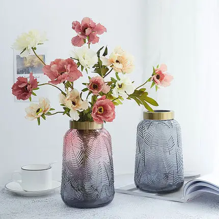 

Flower Vase Home Decoration Vase For Flower Glass Vase Home Decoration Accessories Modern Wedding Gold Vase Transparent Tabletop