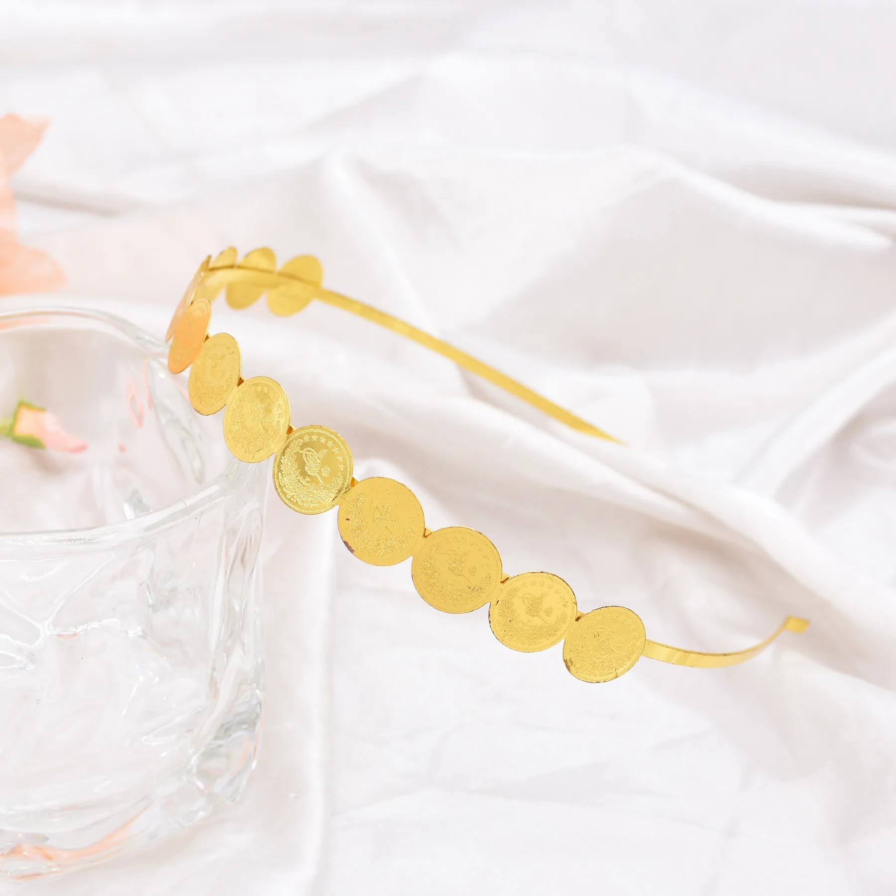 Двухслойная монета женские украшения для волос золотая свадебная вечеринка