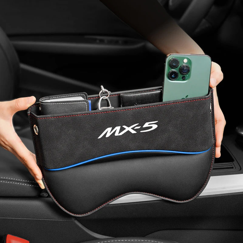 

Suitable Car Seat Storage Box For Mazda MX-5 Car Seat Gap Organizer Seat Side Bag Reserved Charging Cable Hole Car Accessories
