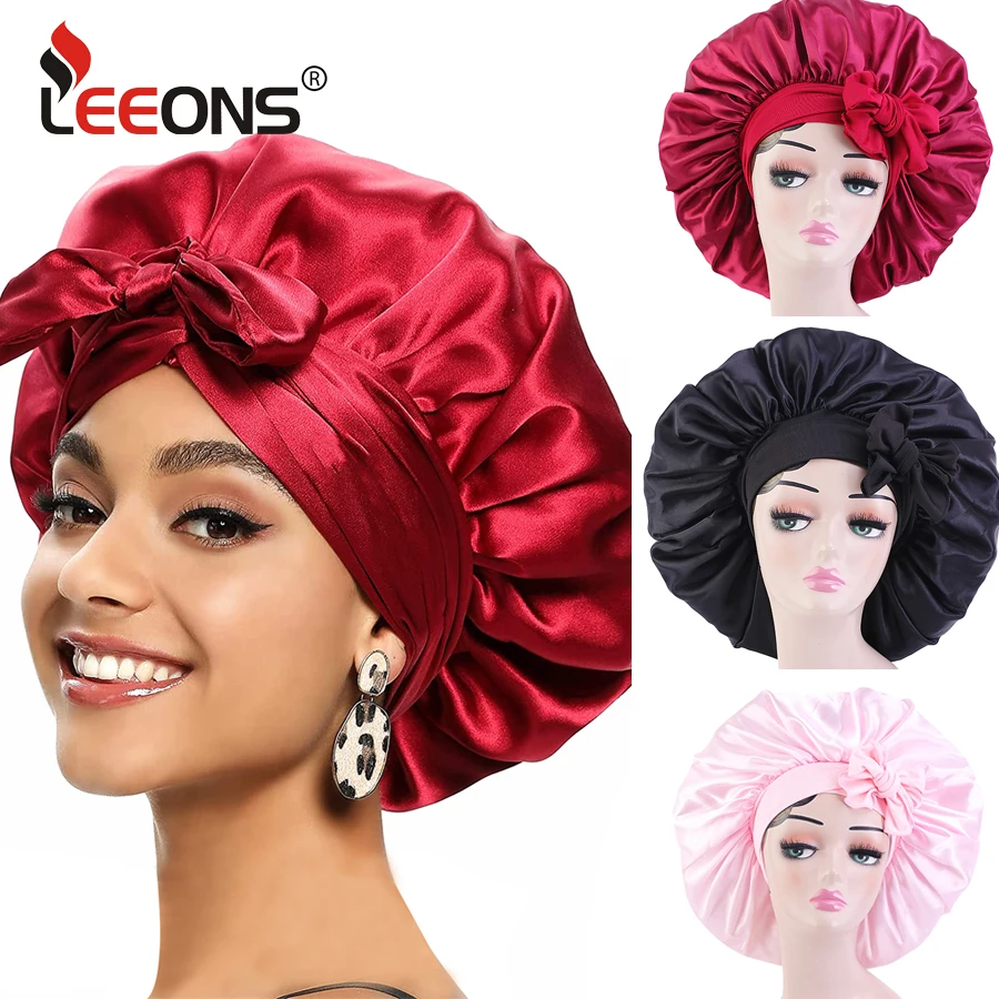 

VIP Customized logo Large Satin Bonnet 50pcs and Long Satin Bonnet 50pcs