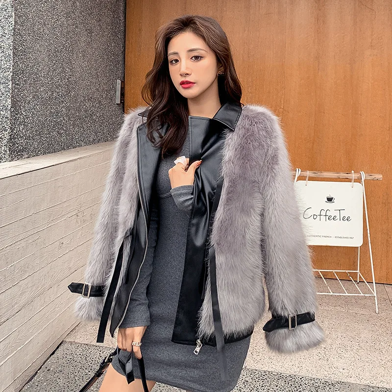 Winter New Women Plush Coats Fashion Design Imitation Fox Fur Short Faux Fur Coat Casual Loose Velvet Warm Top Female Clothing