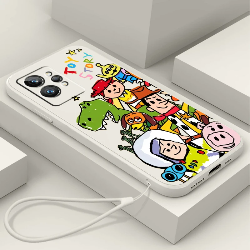 

Disney Toy Story Anime Cute Liquid Rope Phone Case For OPPO Realme Q3S Q5i 50A 50i C21Y C11 GT Neo3 Neo2 9 9i 8 8i 7 Pro Plus