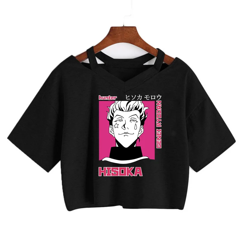 Футболка женская с японским аниме Hunter X короткий топ в Корейском стиле футболка