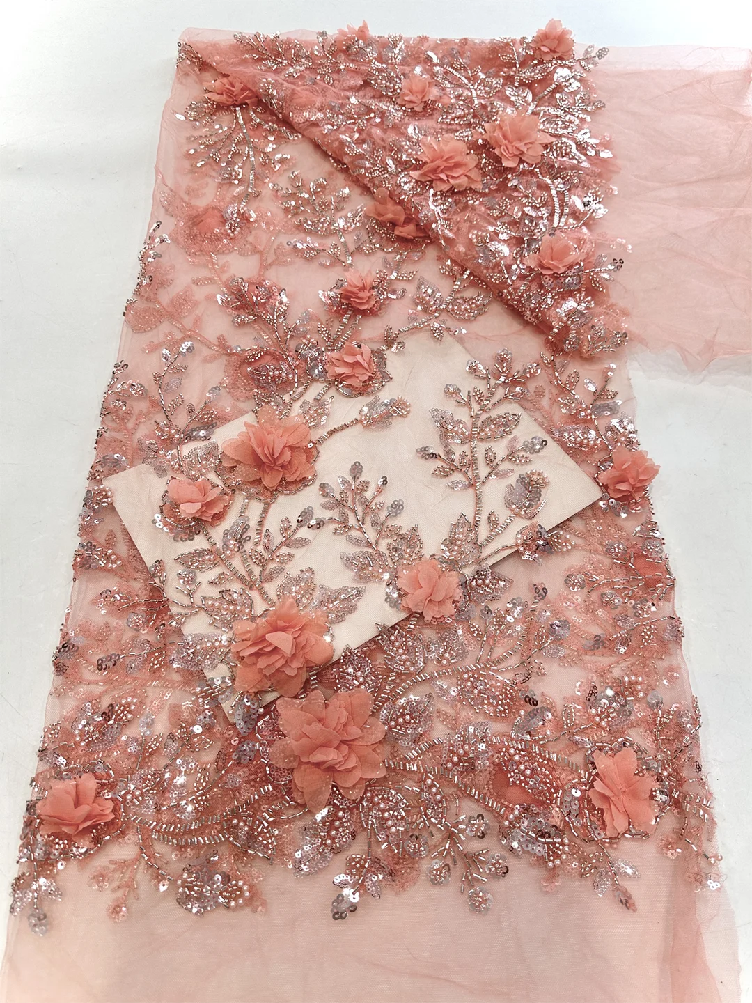 Африканская французская кружевная ткань с бисером 2024 высококачественное