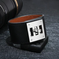 4cm fashion punk wide leather bracelets bangles for women cuff bracelet statement jewelry valentines gifts