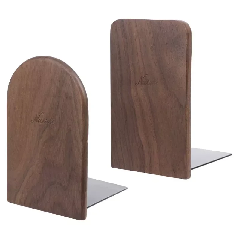 

Wooden Desktop Organizer Desktop Office Home Bookends Anti-skid Book Ends Stand Holder Shelf