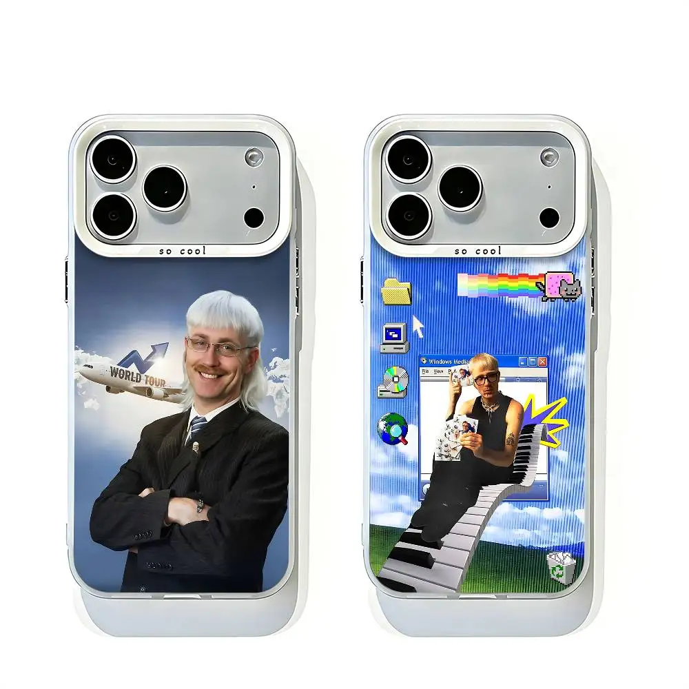 Фото Чехол J-Joosts 2026 Tour K-Kleins с матовой белой рамкой и большим объективом для iPhone 12 11 14 13 17 16 15 Pro Max Mini Plus E №1