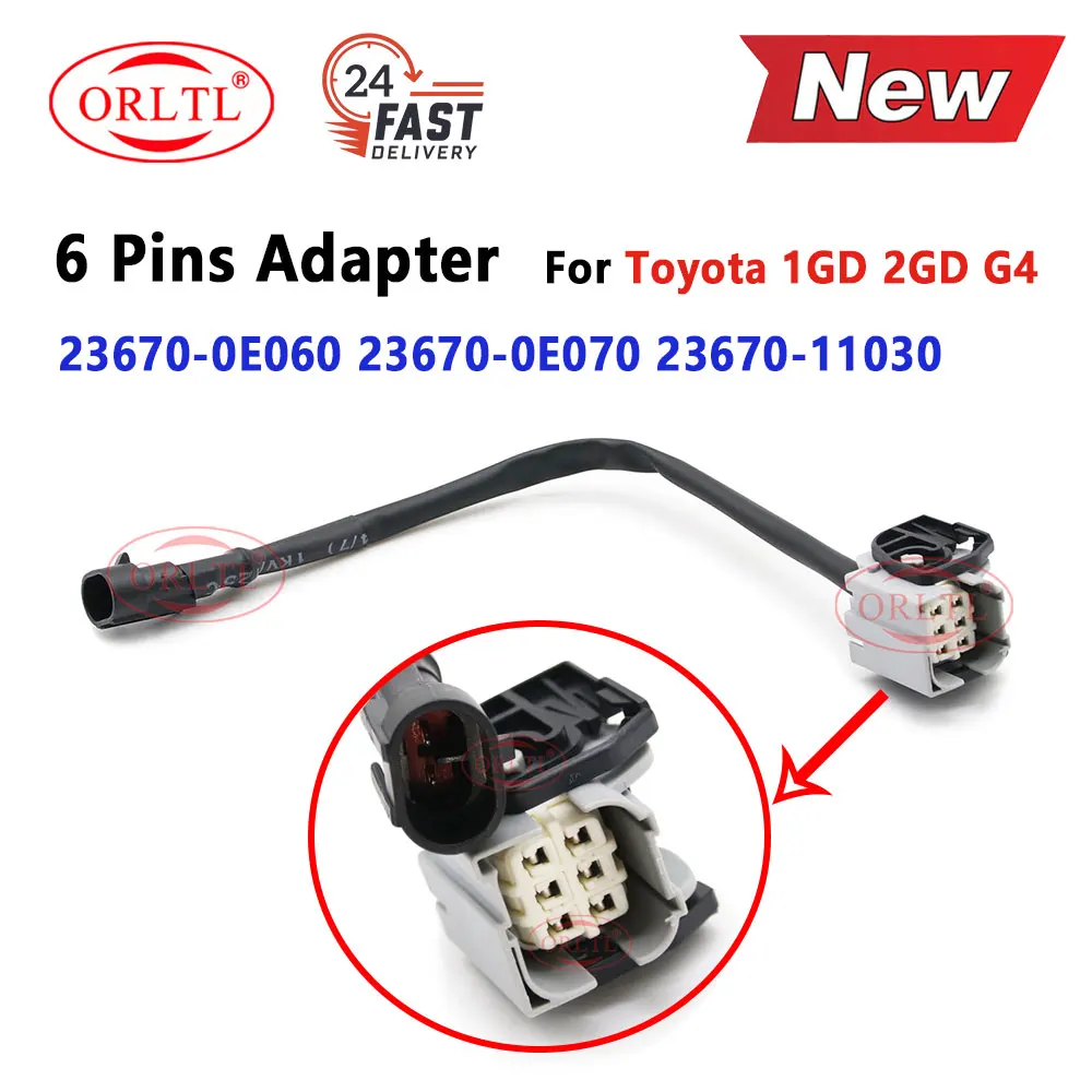 

Интеллектуальная вилка инжектора ORLTL, умная дизельная розетка 1GD 2GD G4 23670-0E060 23670-0E070 23670-11030, 6-контактный адаптер для Denso