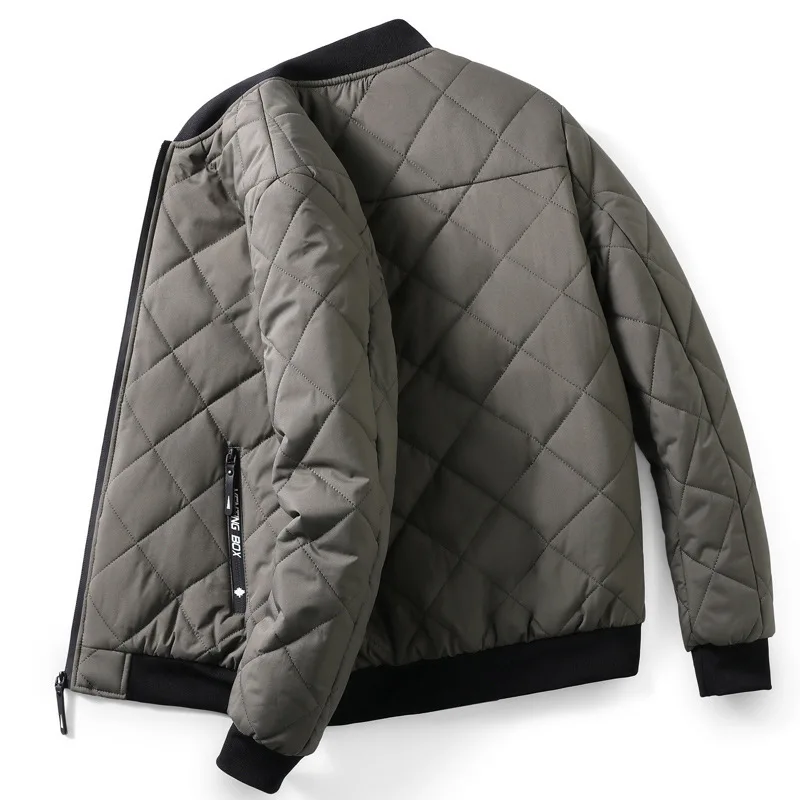

Cotton Coat Winter Jacket Men Parkas Fleece Thicken Warm Coat Stand Collar Jacket Color Fashion Streetwear Overcoat -40