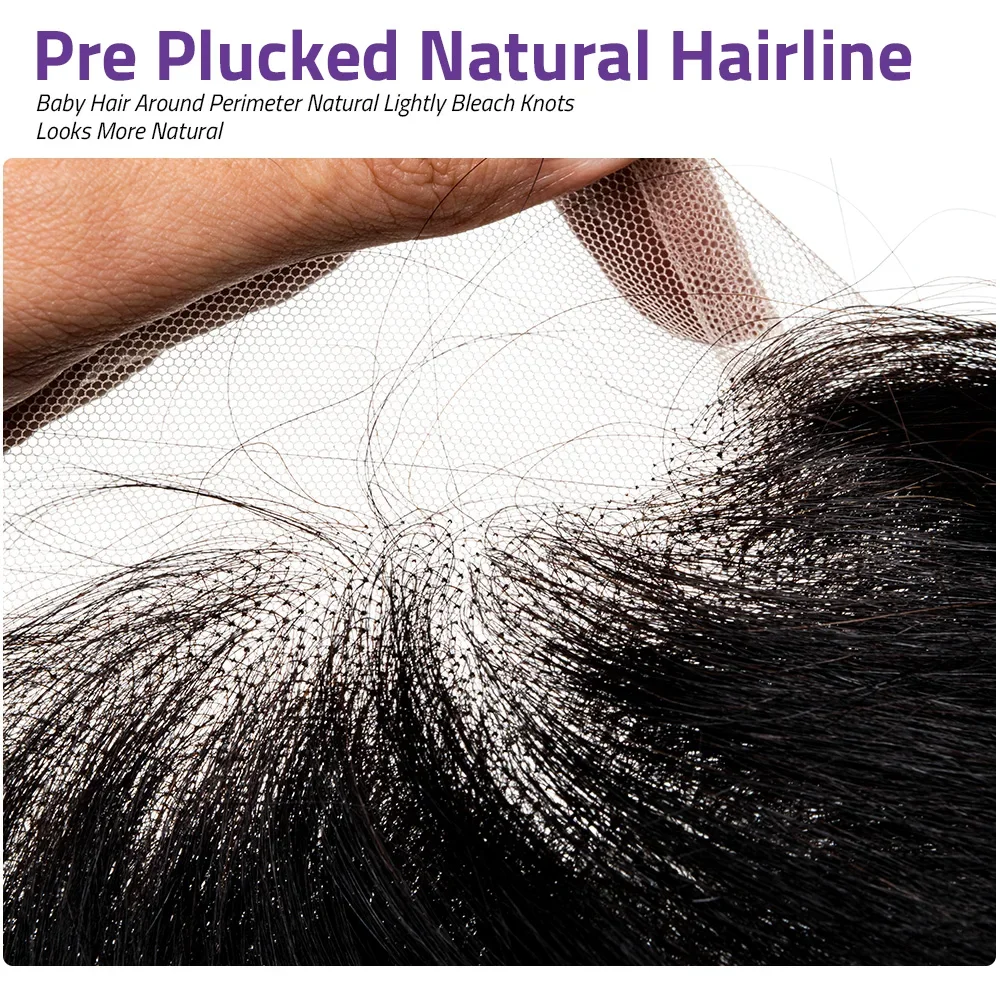 5x5 Бесклеевой HD Парик из натуральных волос с кружевной передней застежкой 13x6