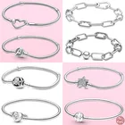 Женский браслет-цепочка из серебра 2022 пробы с бусинами