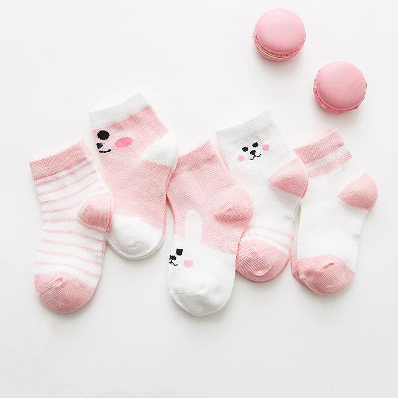 

5Pairs/lot 0-3Y Infant Baby Socks for Girls Cotton Mesh Cute Cartoon Newborn Boys Toddler Socks Baby Clothes Accessories