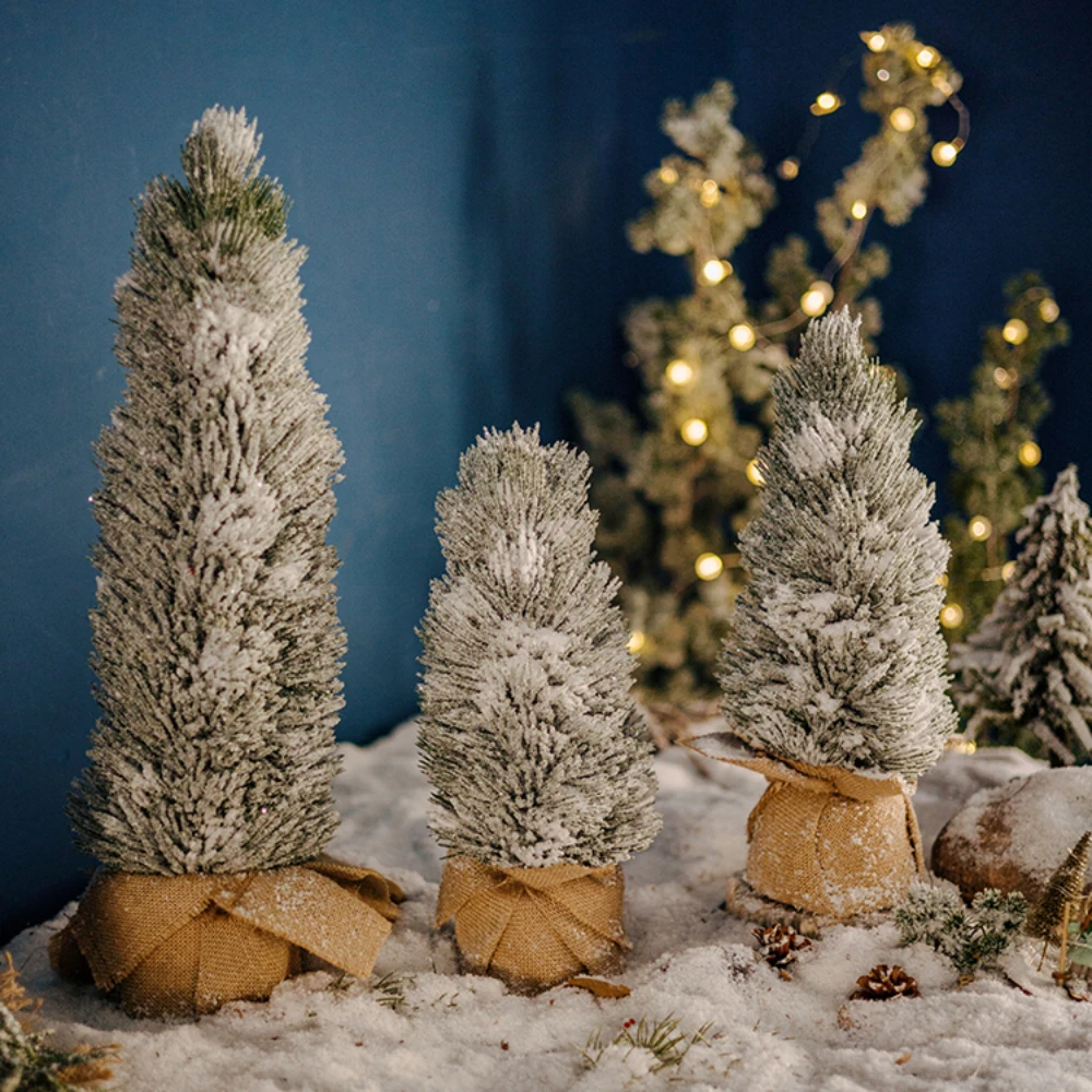 Рождественская елка Настольный Снег ниспадающий искусственным фонариком