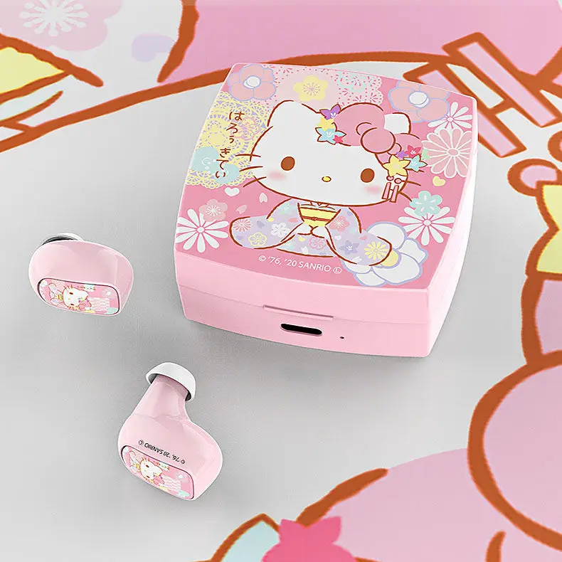 

Hello kitty Bluetooth Headphones TWS Wireless Stereo Earphones Mirror Design Sports Earbuds With Microphone Gaming Headset