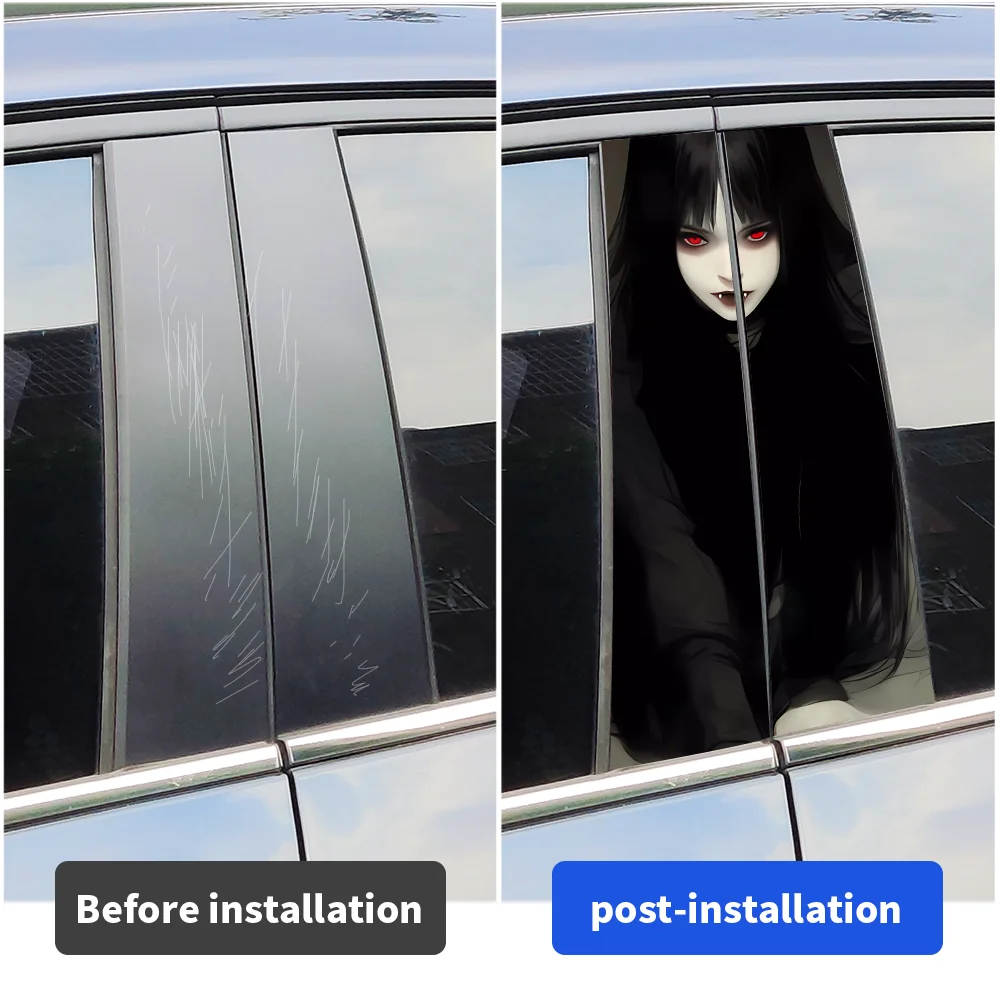 Наклейки на автомобиль с изображением девушки ужасов водонепроницаемые для