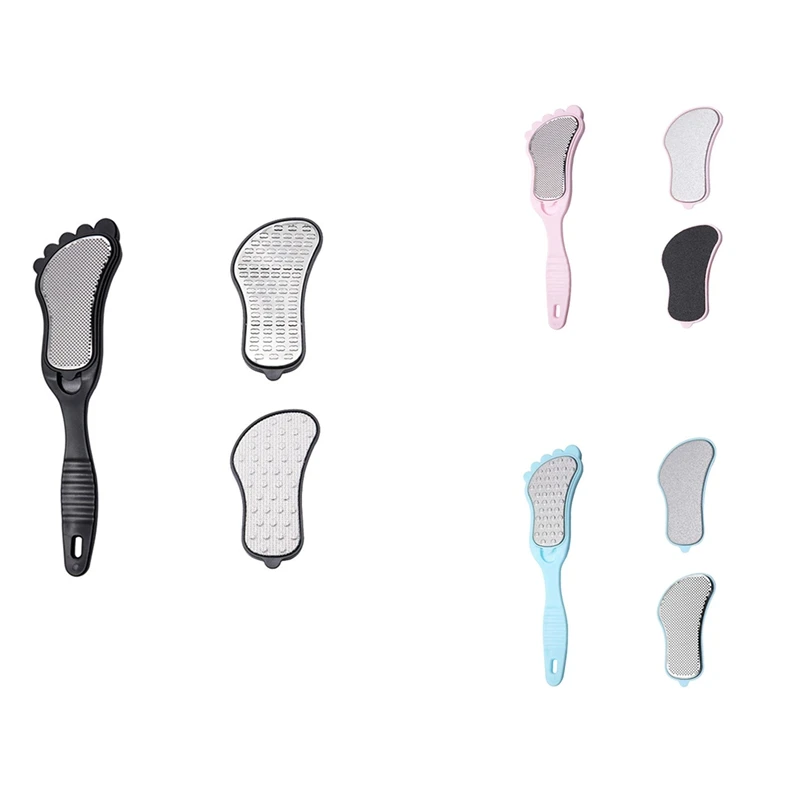 

Hard Dead Skin Remover Foot Shape File Pedicure Double Sided Sanding File Reusable Washable Stainless Steel File