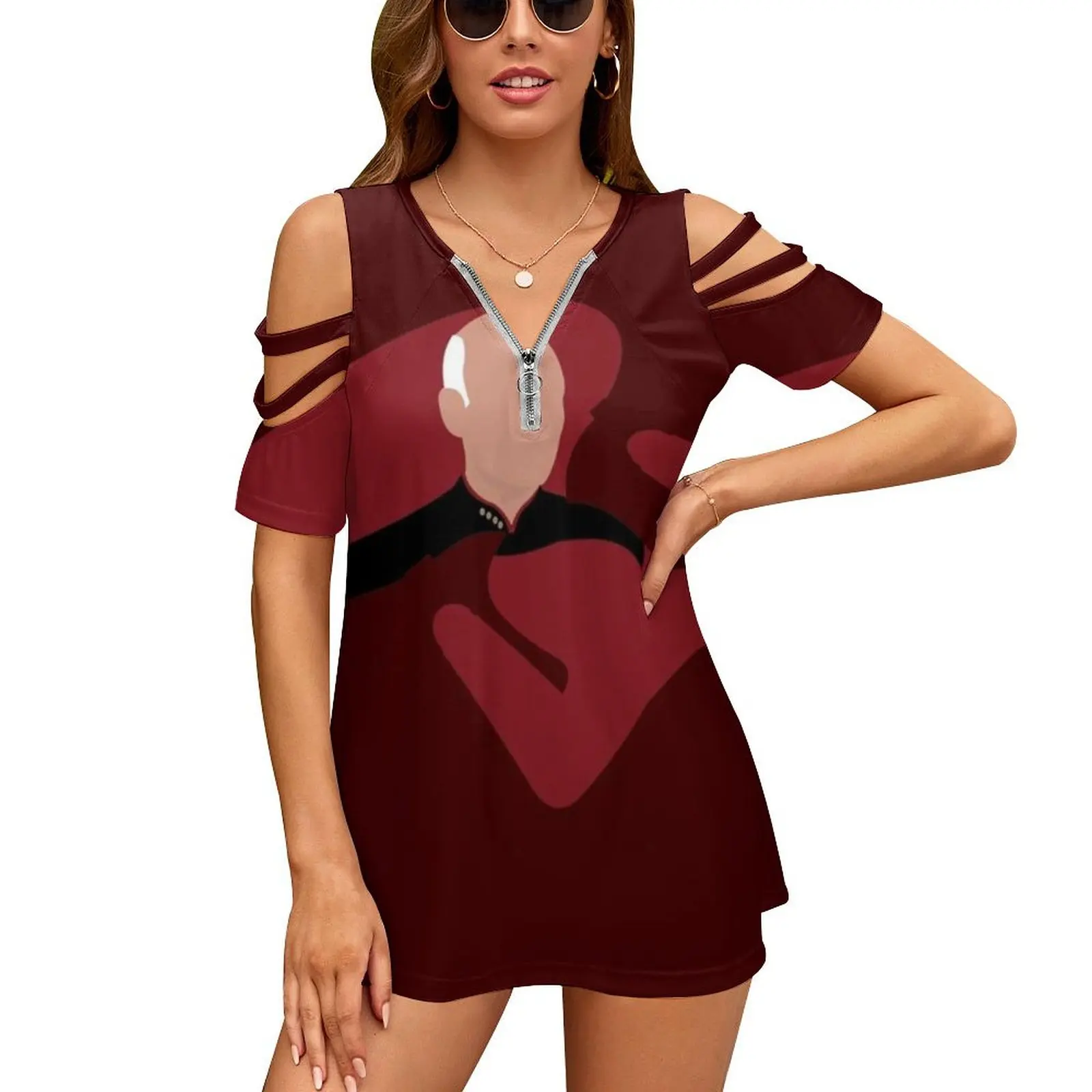 Женские футболки с принтом The Captain на молнии в различных стилях топы футболка