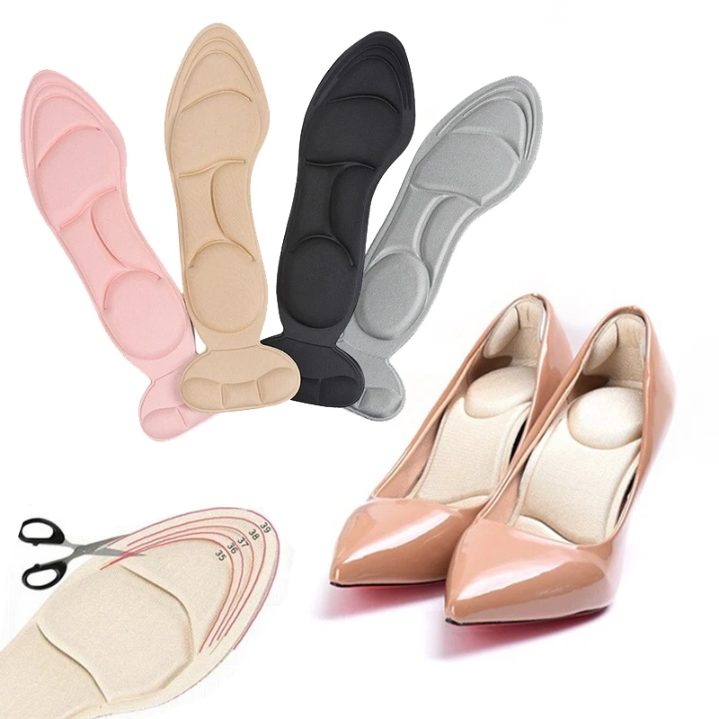 

Heel Shoes Post Heel Foam Memory Insoles Back Breathable Protector For 2 Insert Insole Anti-slip Shoe 1 High Inserts In 2pcs Pad