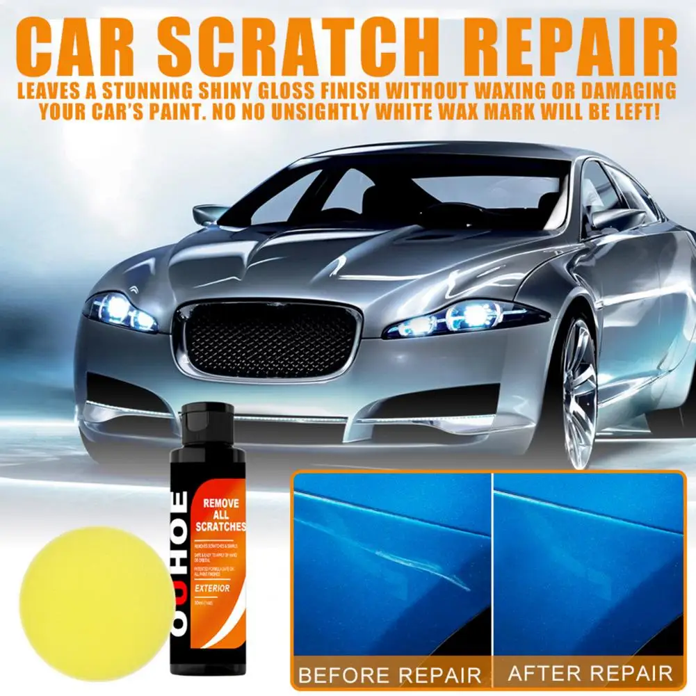 

30ml/100ml Practical Quick Fixing with Cleaning Sponge Quick Fixing Automobile Scratch Remover for Polishing Cars