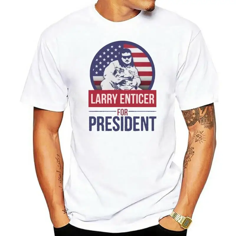 

NEW Larry Enticer For President Men's Black LOGO MEN WOMEN T-SHIRTS S-5XL