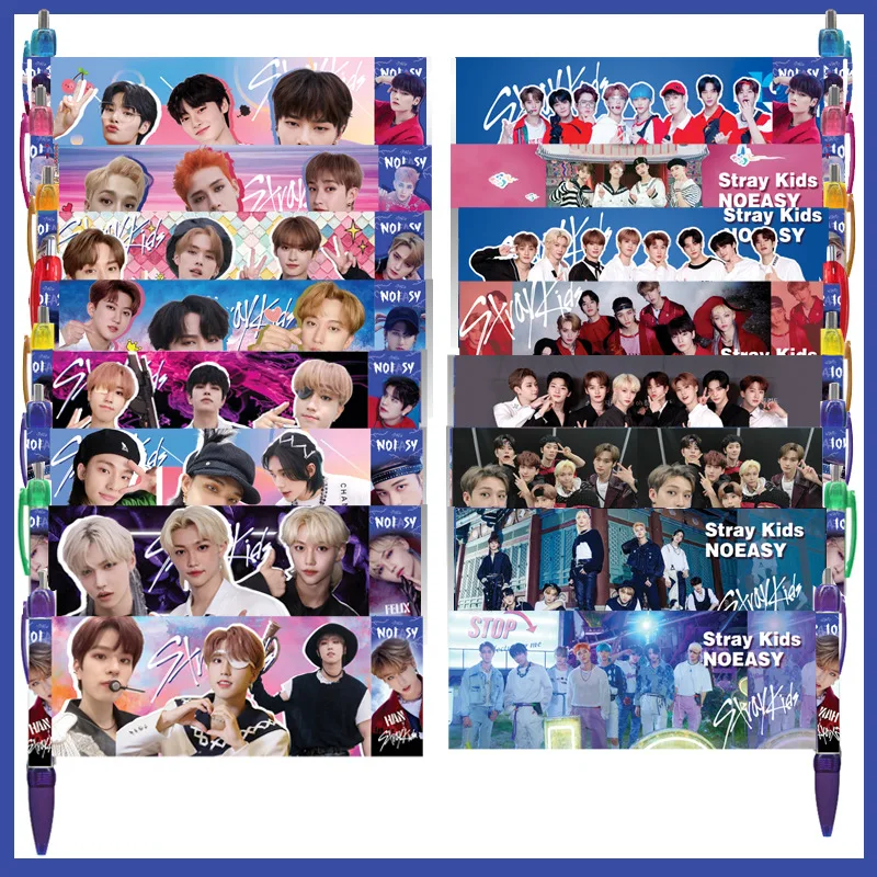 

1pc Kpop Ballpoint Pens Stray Kids New Album NOEASY Korean Stationery Fashion Cute Boys Group Idol Picture Photo School Supplies