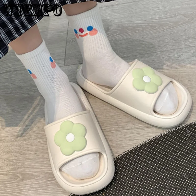 WTEMPO Summer Slippers 2023  Floral Home Bathroom Women's Slides Soft Platform Non-slip Sandals Girl Comfort Shoes Dropshipping