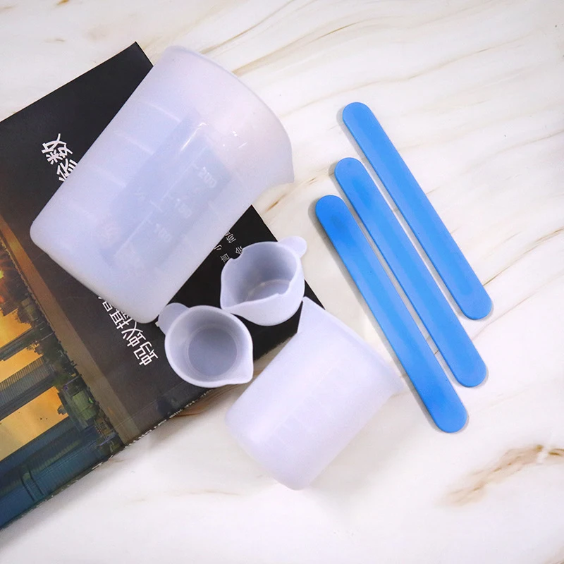 

Clear Silicone Liquid Measuring Cups Handmade DIY Jewelry Making For Epoxy Resin Cup Silicone Mold Tool