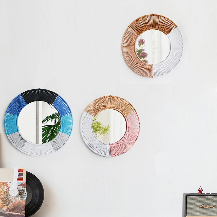

New arrival handmade wall hanging decoration round coiling for home decoration