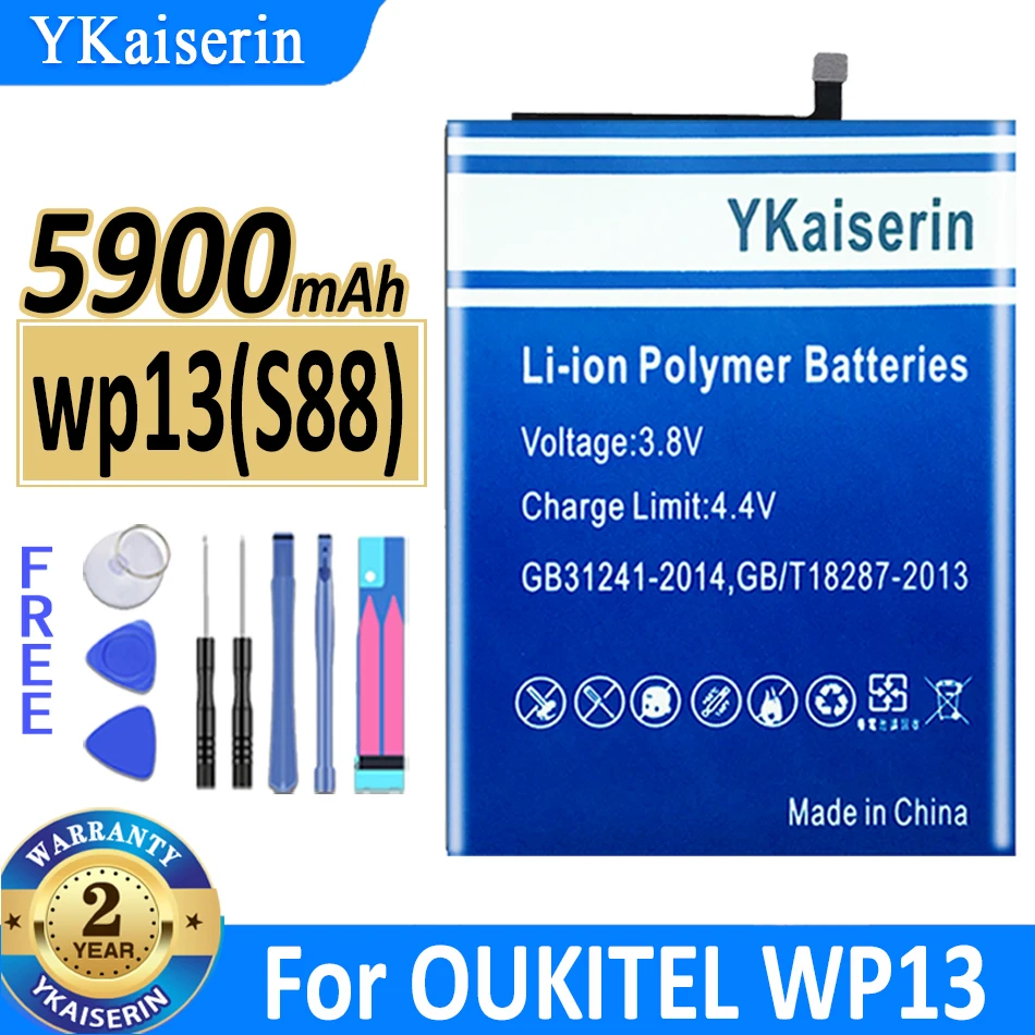 

YKaiserin New Production Date For OUKITEL WP13 Battery 5900mAh Long Standby Time Wp13 (S88) for OUKITEL S88 Battery Track NO