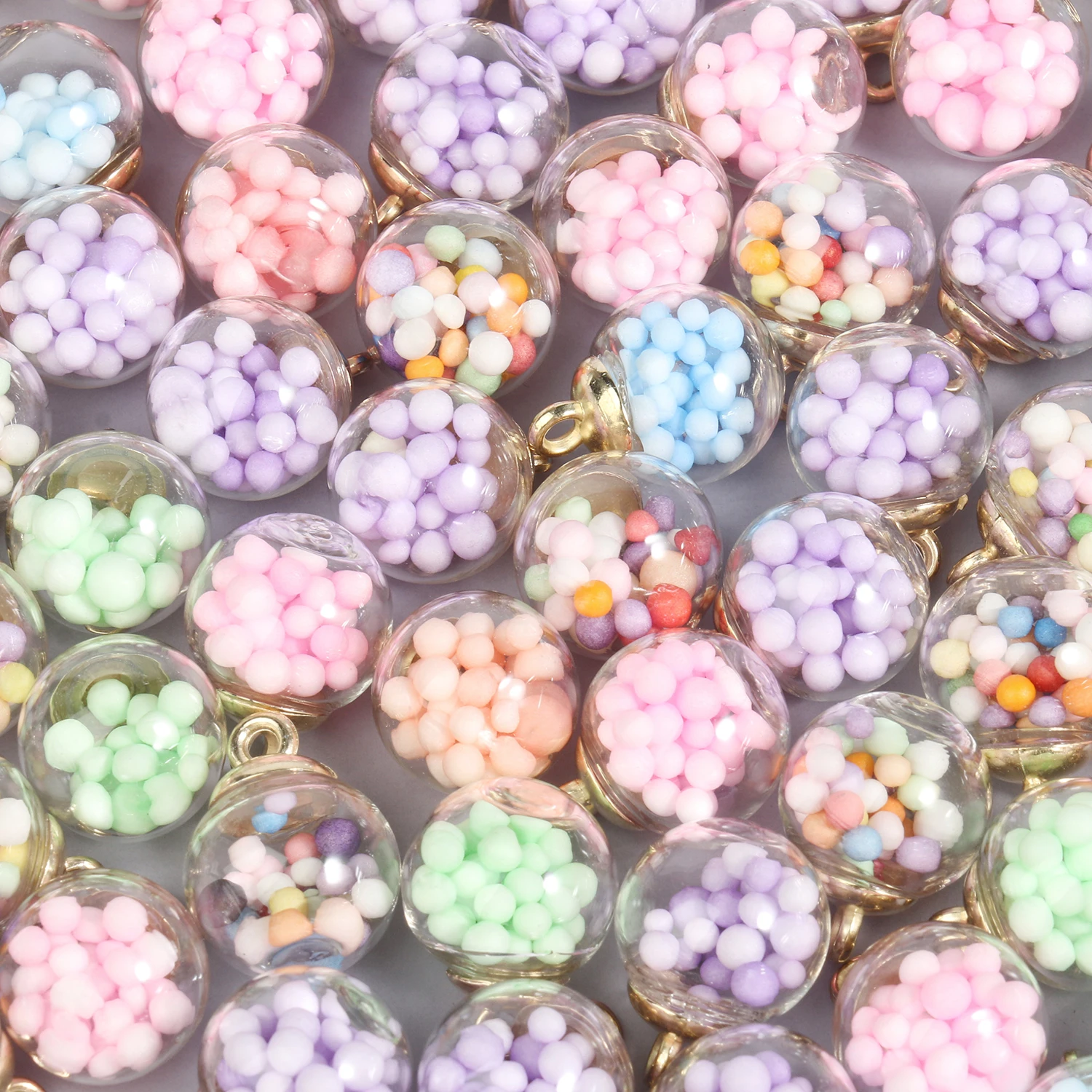 New 20pcs/lot 21x16mm Bubble Foam Transparent Glass Ball Charms Pendant Crafts for Jewelry Making Findings DIY Earrings Necklace |