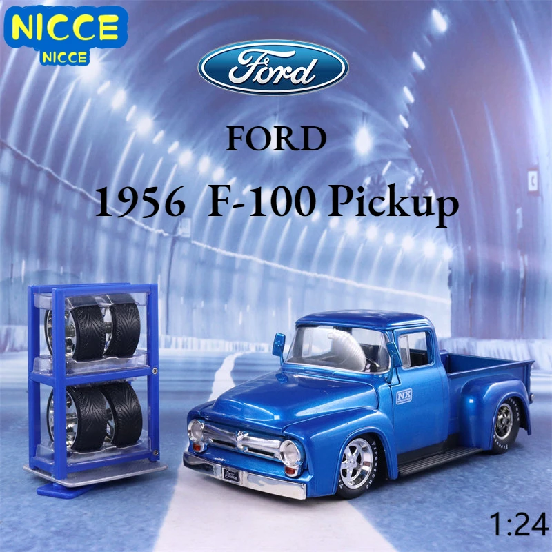 

Nicce 1:24 1956 Ford F-100 Pickup Modified Classic Car Simulation Diecast Car Metal Model Car Toys for Kids Gift Collection J107