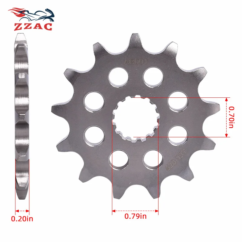 Передняя звездочка цепи 520, 13 зубьев, 20CrMnTi для YAMAHA XVS125 Drag Star 2000-2004, DT200 R, DT200R 1989-1995, DT200 1990. (art.: 3920dd1cfd9b4) - 3920dd1cfd9b4