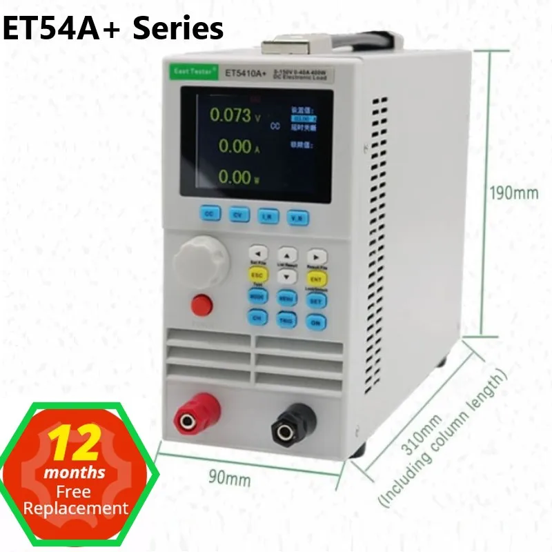 

East Tester ET54A+ Programmable DC Electronic Load USB Connect Single/Dual Channel Meter Battery Capacity Tester 2.8inch Screen