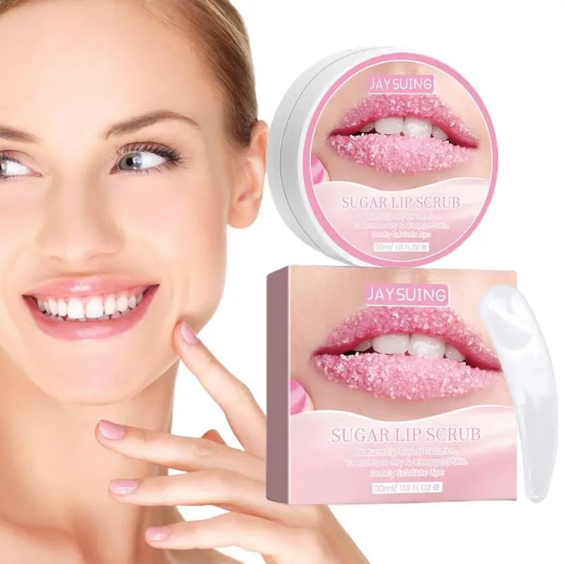 

Sugar Lip Exfoliator 30ml Lip Moisturizer Plumper Lip Care Products Lip Balm Sleeping Masque Lip Scrub With Spoon Skincare